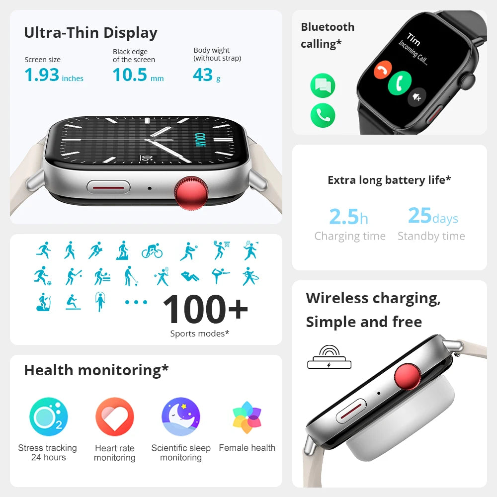 COLMI C8 Max Smartwatch - 1.93” HD Display, Voice Calling, Health & Fitness