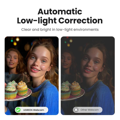 UGREEN 2K Ultra HD Webcam with Dual Microphones - USB Camera for Crystal Clear Video Calls & Streaming