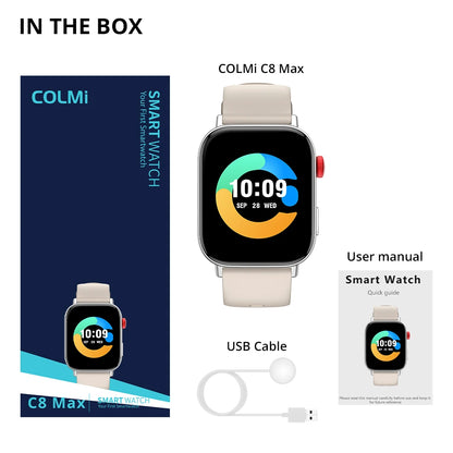 COLMI C8 Max Smartwatch - 1.93” HD Display, Voice Calling, Health & Fitness